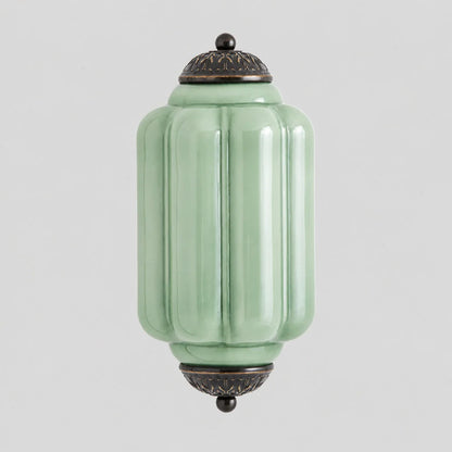 Art Deco Wandlamp met Geribbelde Glazen Kap