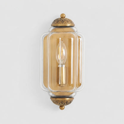 Art Deco Wandlamp met Geribbelde Glazen Kap