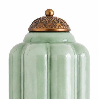 Art Deco Wandlamp met Geribbelde Glazen Kap
