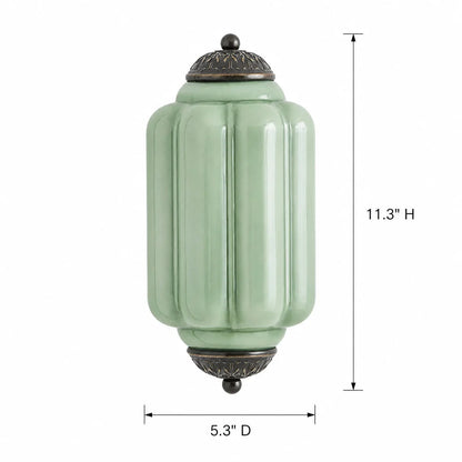 Art Deco Wandlamp met Geribbelde Glazen Kap