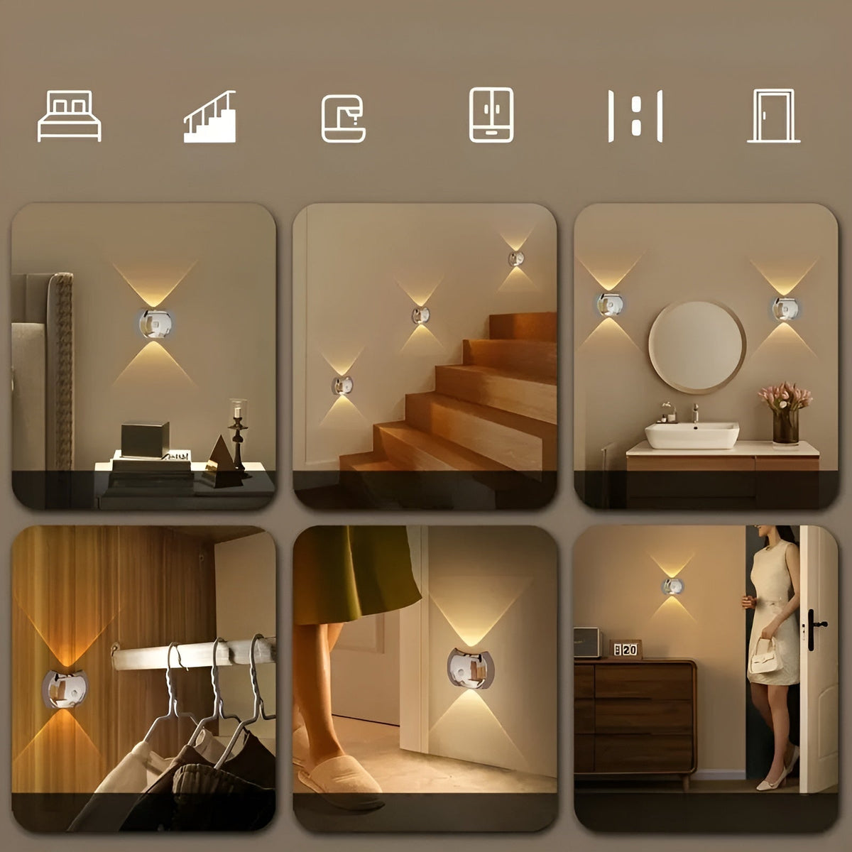Draadloze LED Wandlamp Met Bewegingssensor