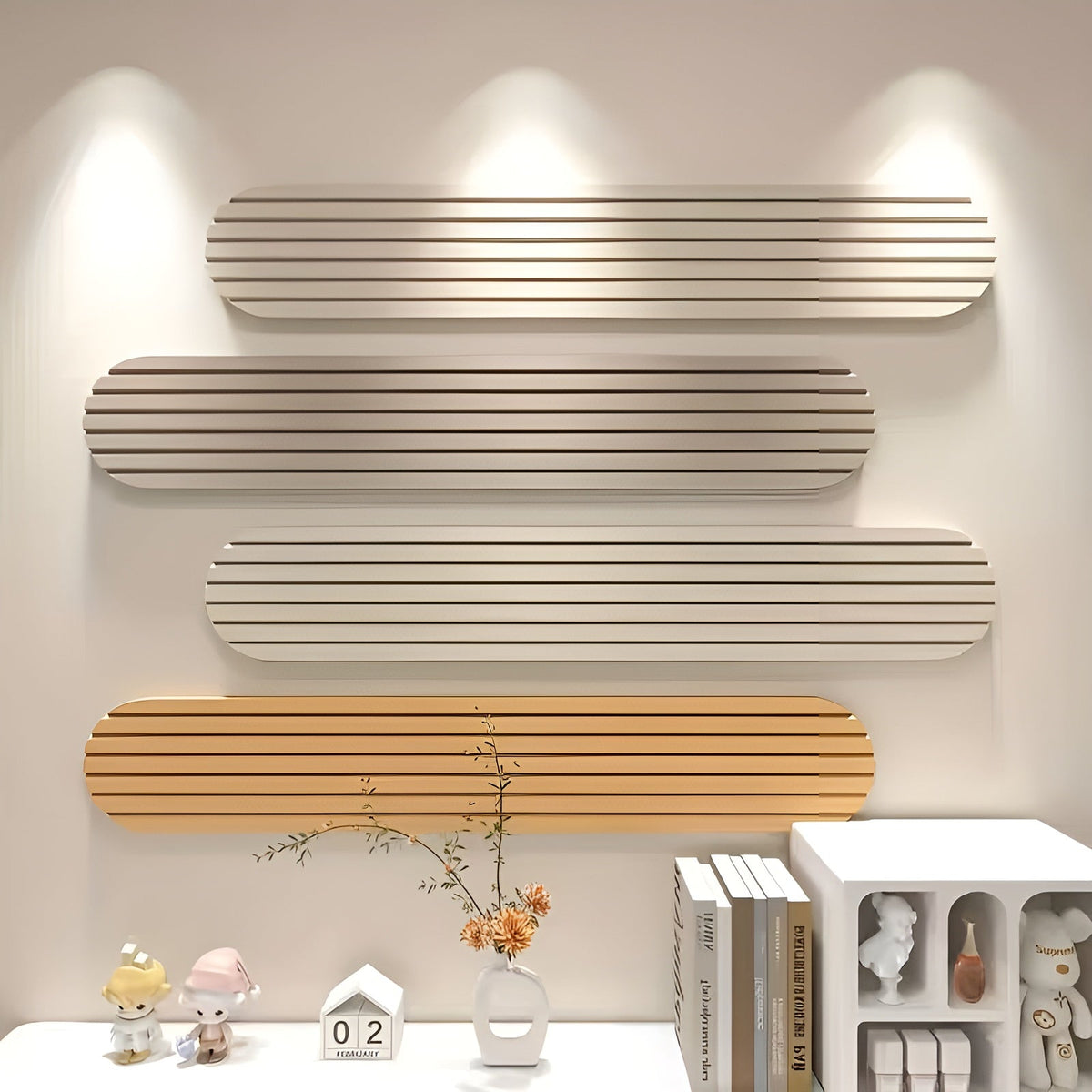Zelfklevende Vilten Wandpanelen Prikbord – Set van 4