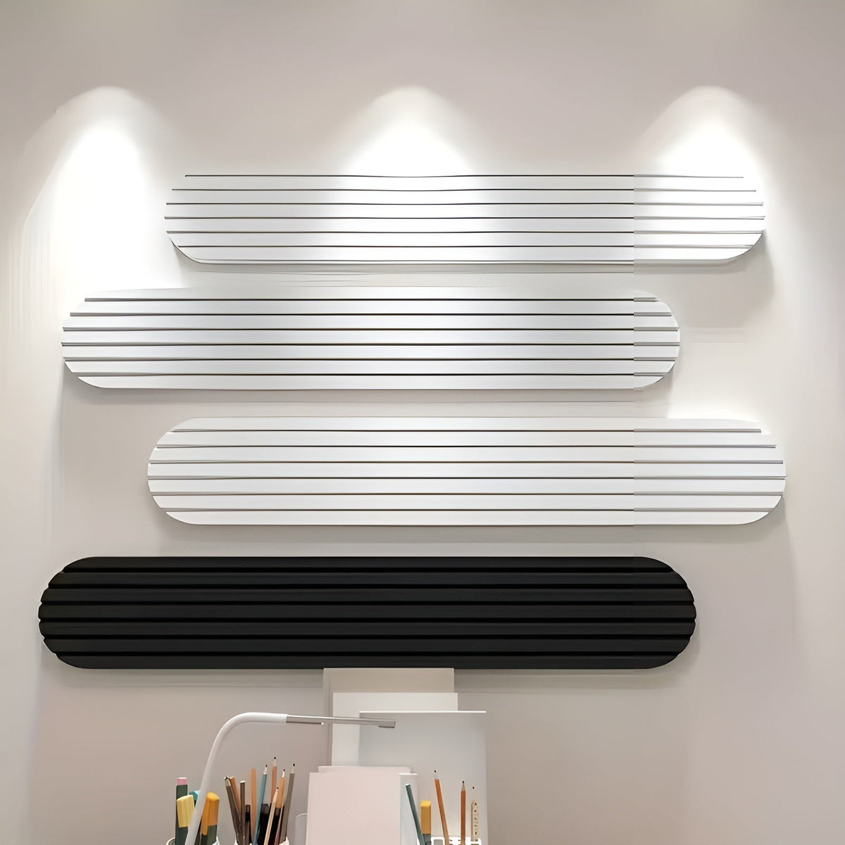 Zelfklevende Vilten Wandpanelen Prikbord – Set van 4