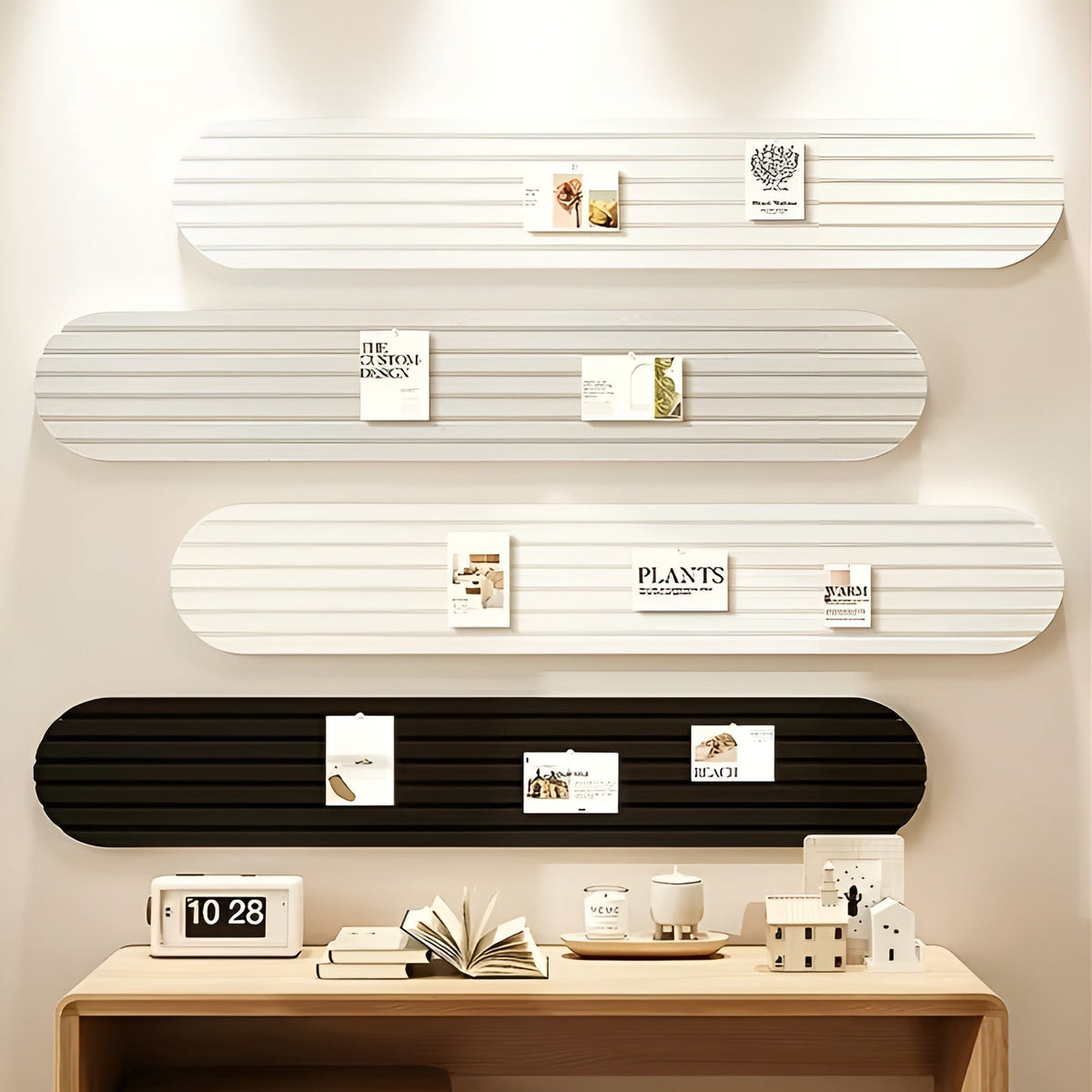Zelfklevende Vilten Wandpanelen Prikbord – Set van 4