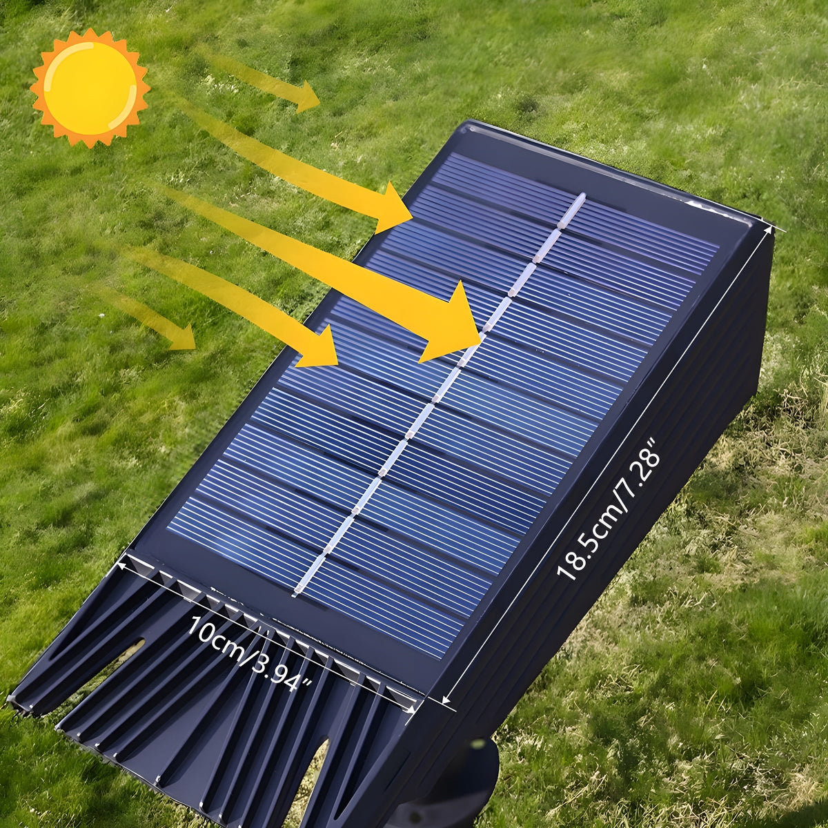 Buitenspotlamp Op Zonne‑energie Met Richtbare Kop En Automatische Avondinschakeling
