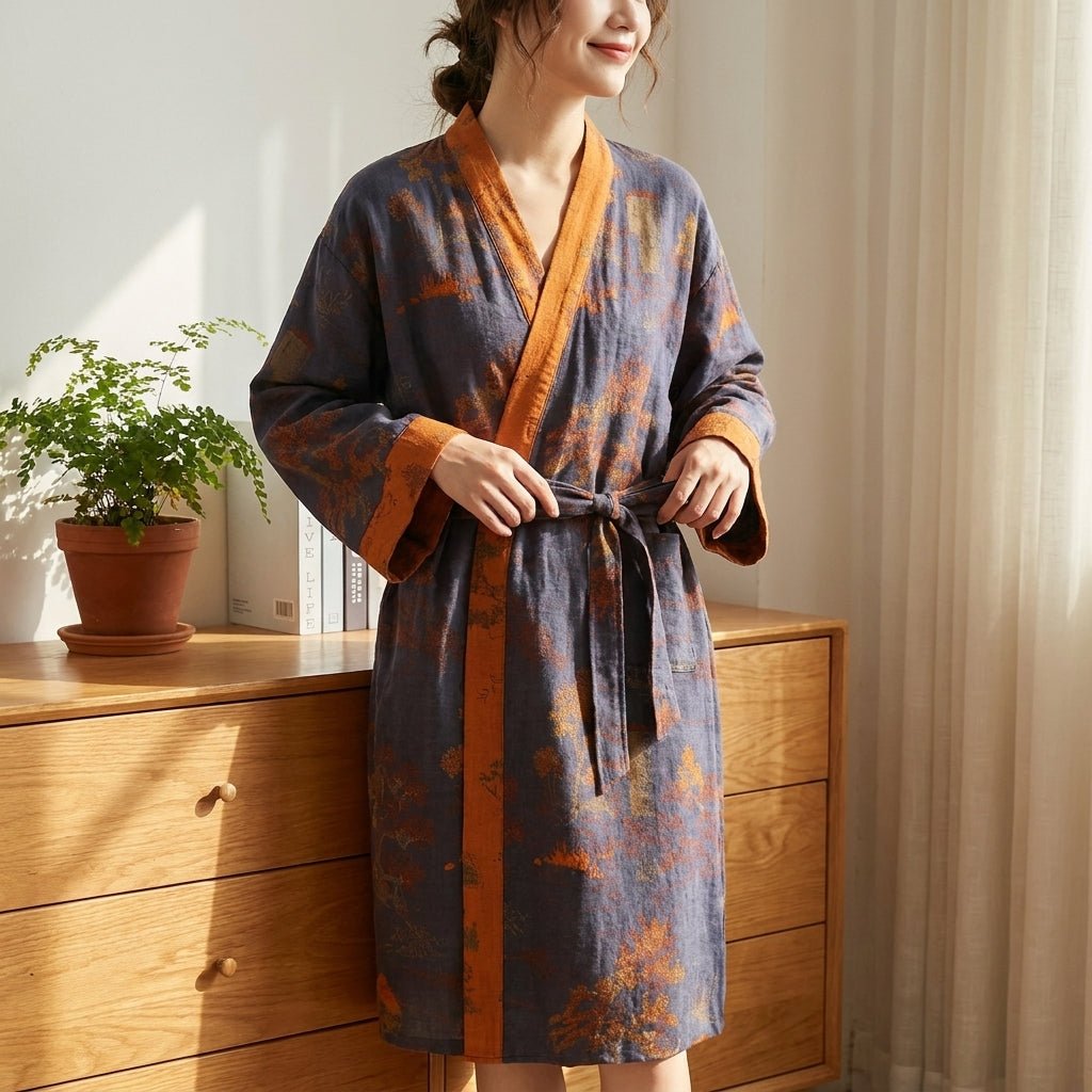 Kimono Badjas Voor Zachte Comfort, Ruime Pasvorm En Dagelijks Ontspannen Thuis
