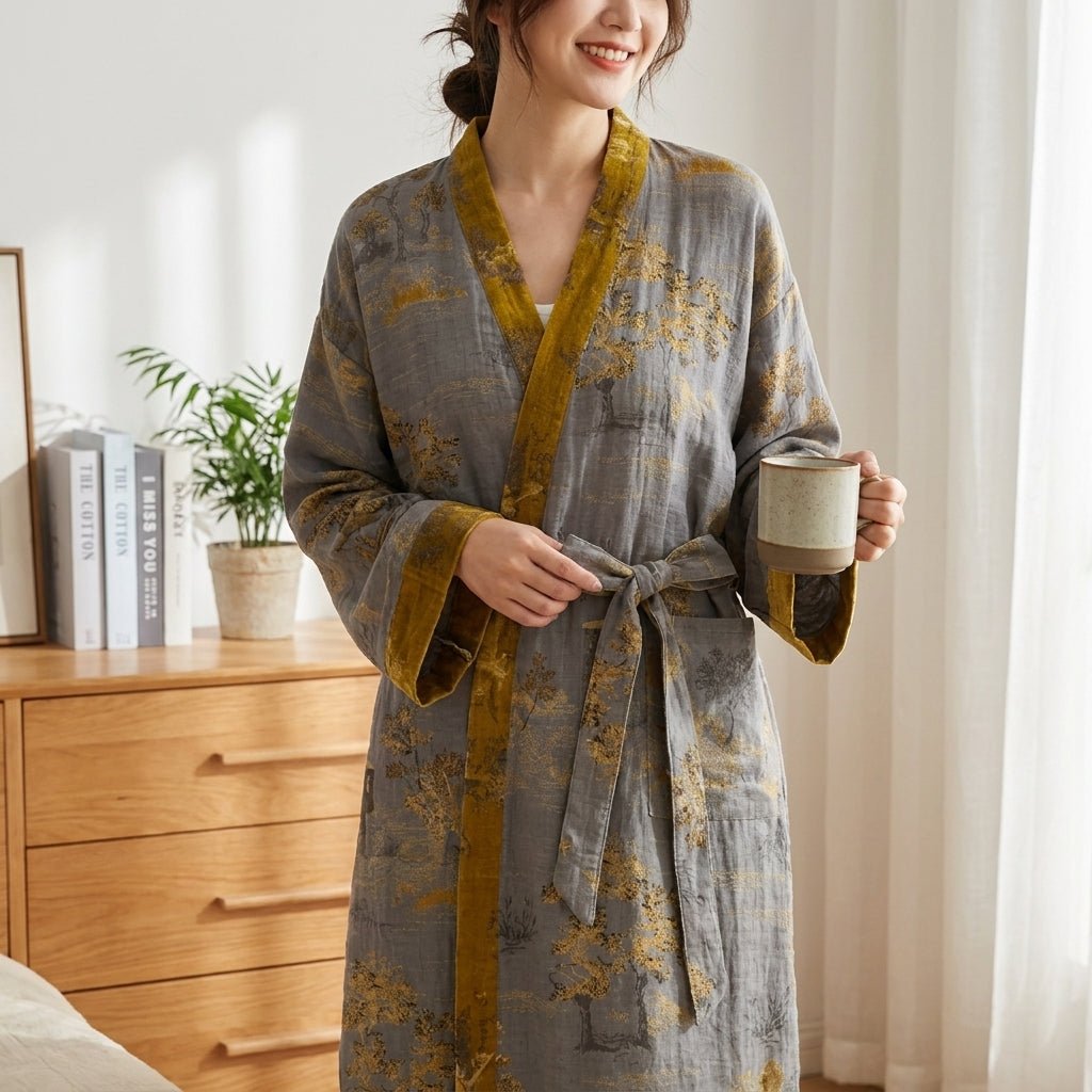 Kimono Badjas Voor Zachte Comfort, Ruime Pasvorm En Dagelijks Ontspannen Thuis