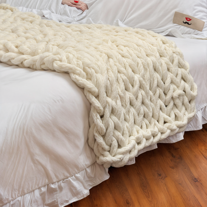 Grof Gebreide Deken Met Zachte Warmte En Dagelijkse Decoratieve Sfeer
