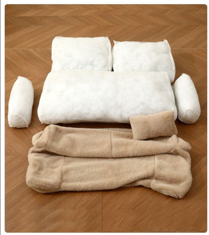 Kalmerende Huisdierensofa Met Opstaande Randen En Imitatiebont