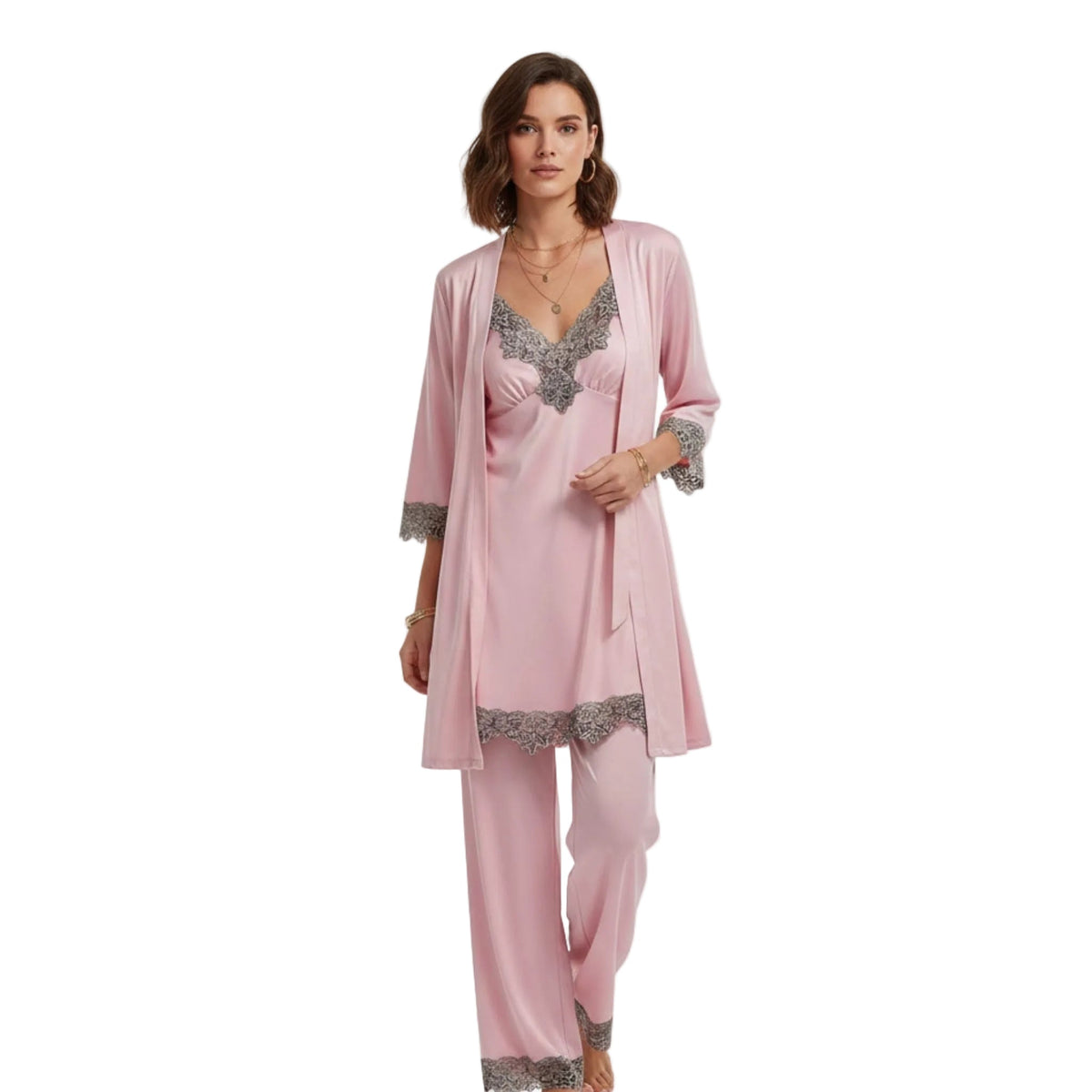 Pyjama Set Met Zachte Textuur En Dagelijkse Comfortabele Pasvorm