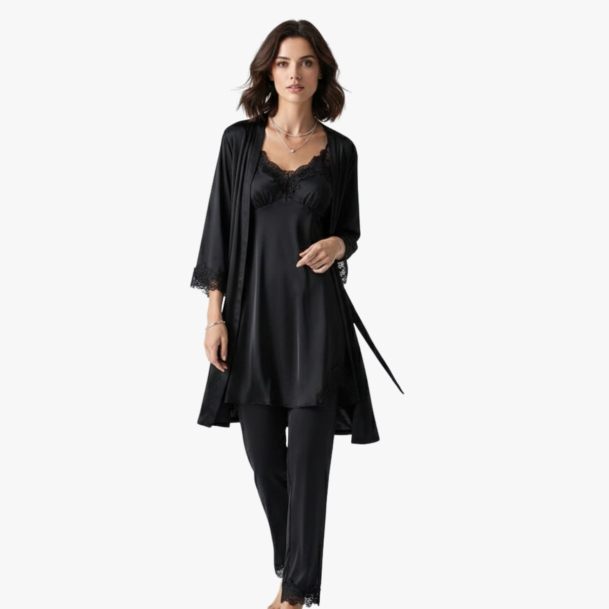 Pyjama Set Met Zachte Textuur En Dagelijkse Comfortabele Pasvorm